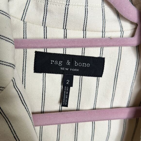 RAG & BONE Millie Striped Blazer Ivory Black Pinstripe {L50} - Picture 5 of 6